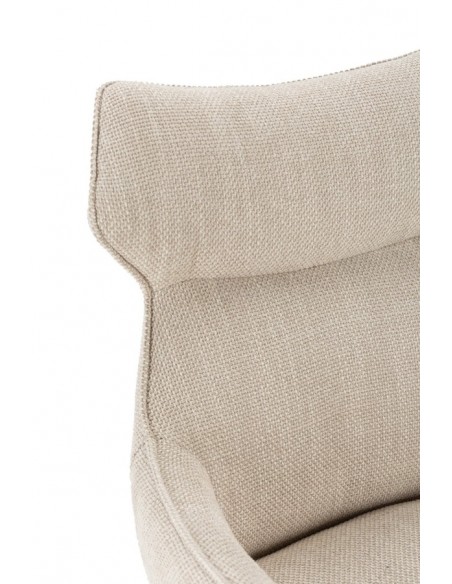 Silla con brazos de diseño DARA en tejido y metal negro