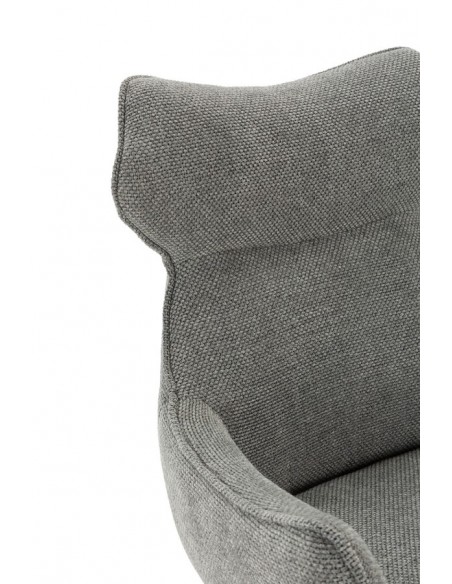 Silla con brazos de diseño DARA en tejido y metal negro