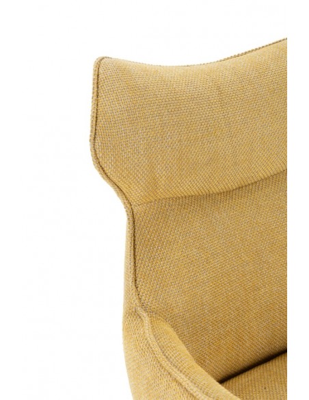 Silla con brazos de diseño DARA en tejido y metal negro