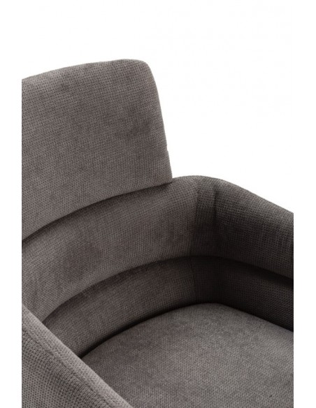 Silla giratoria con brazos de diseño AIXA, tejido y metal negro