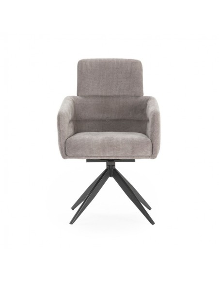 Silla giratoria con brazos de diseño AIXA, tejido y metal negro
