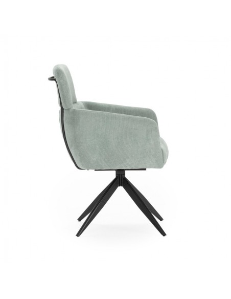 Silla giratoria con brazos de diseño AIXA, tejido y metal negro
