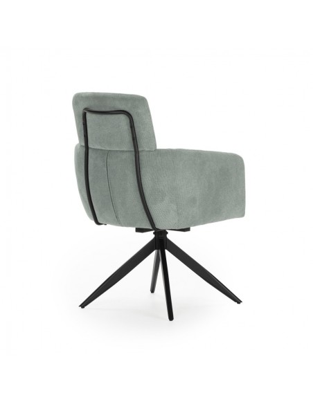 Silla giratoria con brazos de diseño AIXA, tejido y metal negro