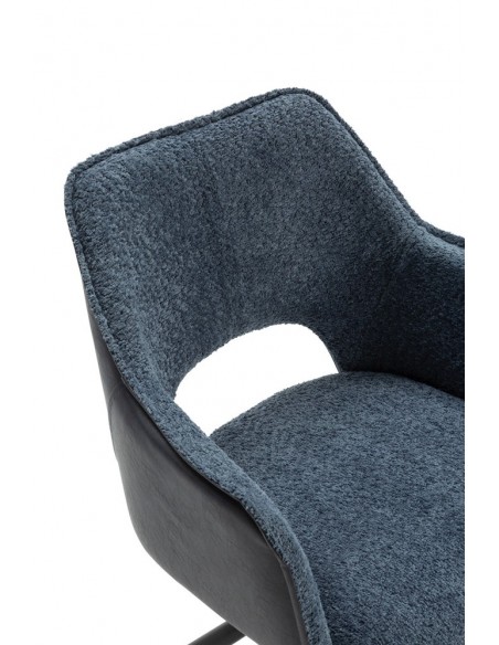 Cadeira com braços design MARIEL, tecido combinado com couro sintético