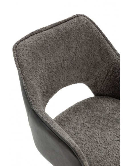 Cadeira com braços design MARIEL, tecido combinado com couro sintético