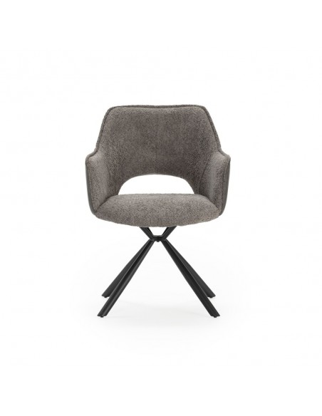 Silla con brazos de diseño MARIEL, tejido combinado con piel sintética