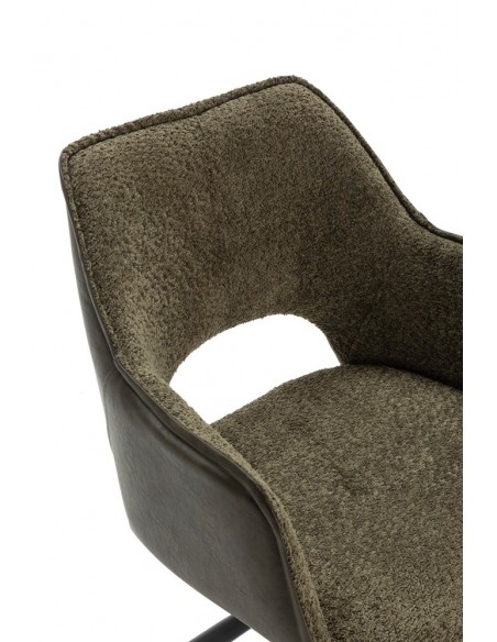 Cadeira com braços design MARIEL, tecido combinado com couro sintético
