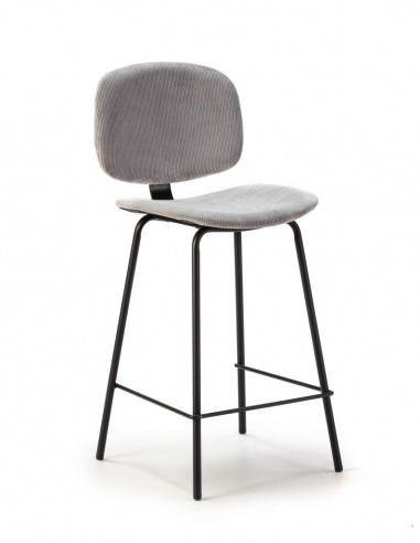 Taburete de estilo retro ARUS 65, tejido pana y...