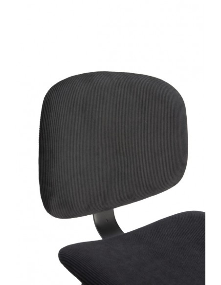 Banqueta estilo retro ARUS 65 tecido veludo cotelê e metal preto