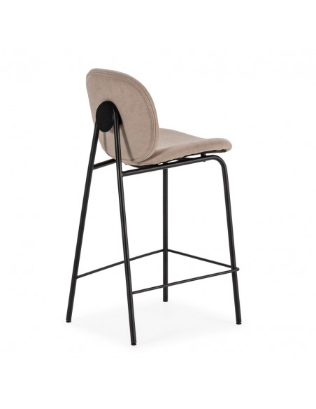 Banqueta CORI de design moderno 66 em tecido e metal preto