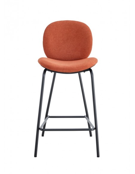 Banqueta CORI de design moderno 66 em tecido e metal preto