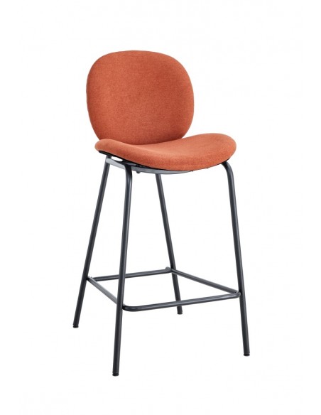 Banqueta CORI de design moderno 66 em tecido e metal preto