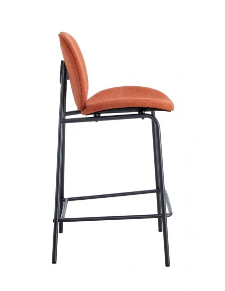 Taburete de diseño moderno CORI 66 en tejido y metal negro
