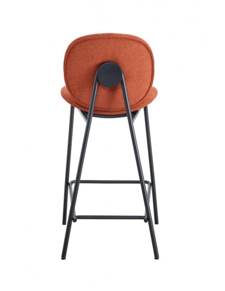 Banqueta CORI de design moderno 66 em tecido e metal preto