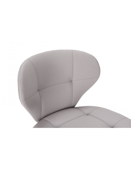 Taburete de diseño MAURA 66, piel sintética y metal negro