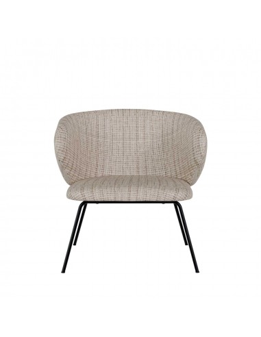 Poltrona design ANCONA, tecido bora e metal preto