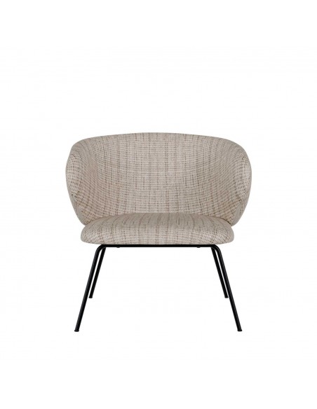 Butaca de diseño ANCONA, tejido bora y metal negro