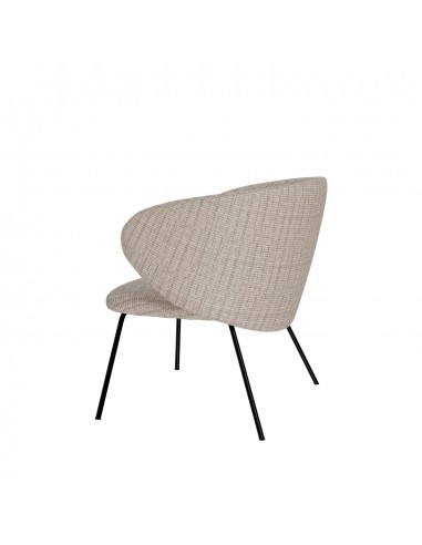 Butaca de diseño ANCONA, tejido bora y metal negro