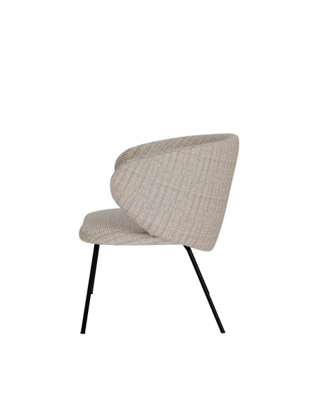 Poltrona design ANCONA, tecido bora e metal preto