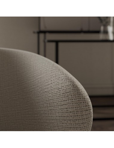 Poltrona design ANCONA, tecido bora e metal preto