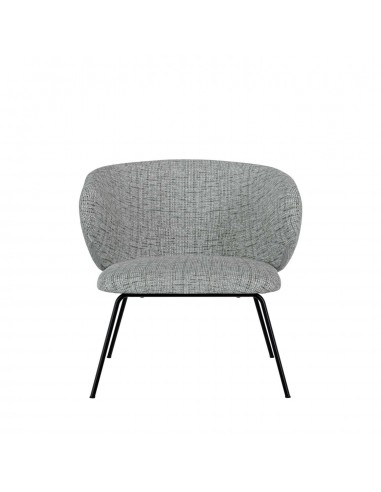 Poltrona design ANCONA, tecido bora e metal preto