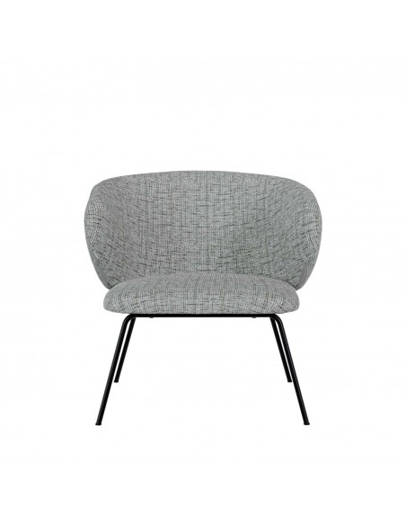 Butaca de diseño ANCONA, tejido bora y metal negro