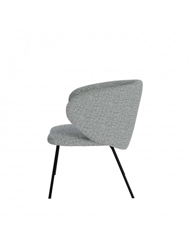 Poltrona design ANCONA, tecido bora e metal preto