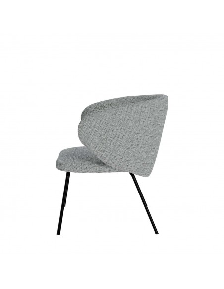 Butaca de diseño ANCONA, tejido bora y metal negro
