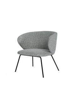 Poltrona design ANCONA, tecido bora e metal preto