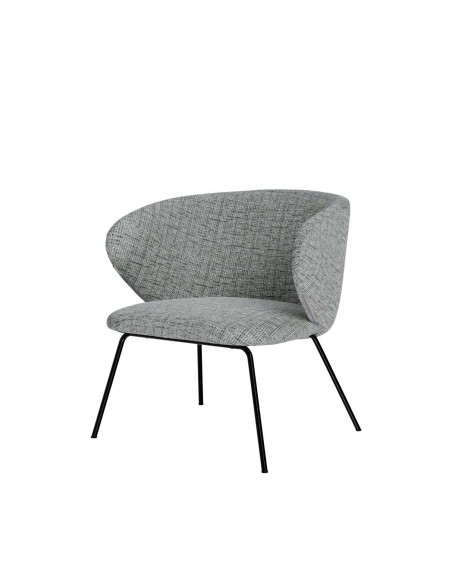 Butaca de diseño ANCONA, tejido bora y metal negro