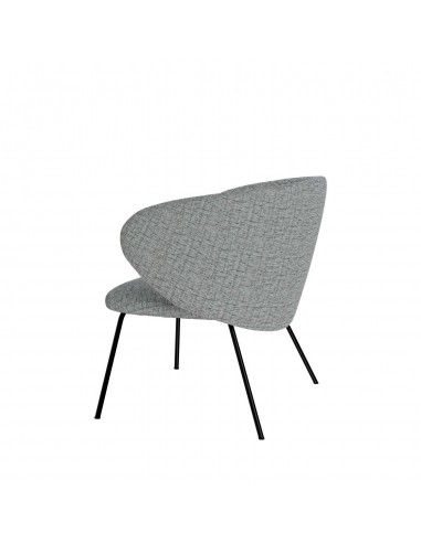 Butaca de diseño ANCONA, tejido bora y metal negro