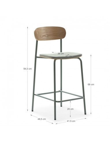 Banqueta moderna Maure 66, folheado de...