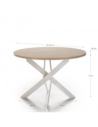 MESA REDONDA THER 120, melamina SAHARA y metal...