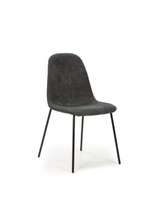 SILLA de diseño RENNE, tela, metal negro