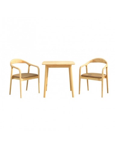 Mesa de cozinha quadrada madeira natural VIMO...