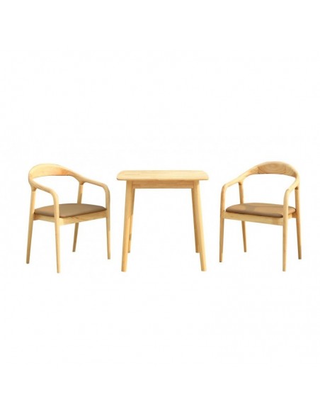 Mesa de cozinha quadrada madeira natural VIMO 75 x 75