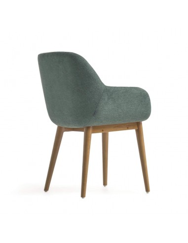 Outlet Silla Konna verde y patas de madera...