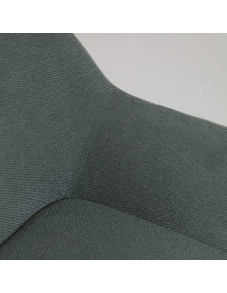 Outlet Silla Konna verde y patas de madera maciza de fresdo oscuro