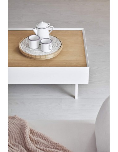 Teulat Mesa de centro Arista 110x60, roble, lacado blanco.