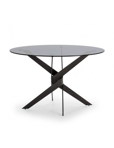 Mesa redonda em vidro JENNA 120, base de design...