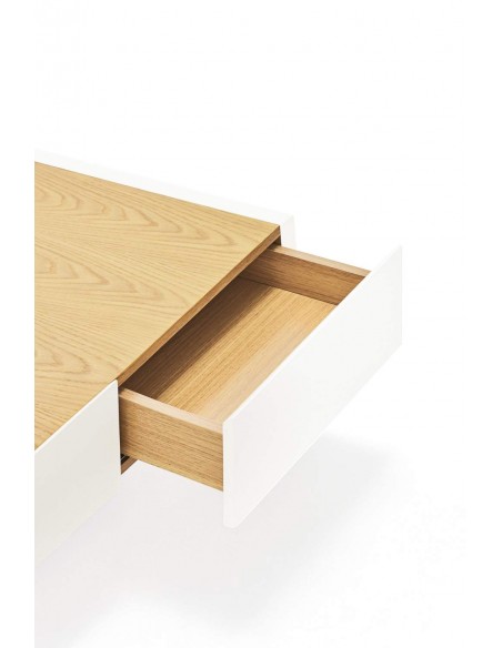 Teulat Mesa de centro Arista 110x60, roble, lacado blanco.