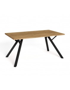 MESA DE JANTAR PAOLA 160X90 NATURAL e pés em BLACK METAL.