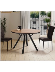 MESA REDONDA BENY 120, MDF cor natural, rebordo e metal... 2