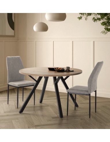 MESA REDONDA BENY 120, MDF natural e base em...