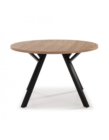 MESA REDONDA BENY 120, MDF natural y patas...