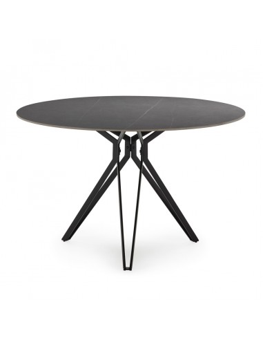 Mesa redonda porcelánico AINA 120 gris y base...