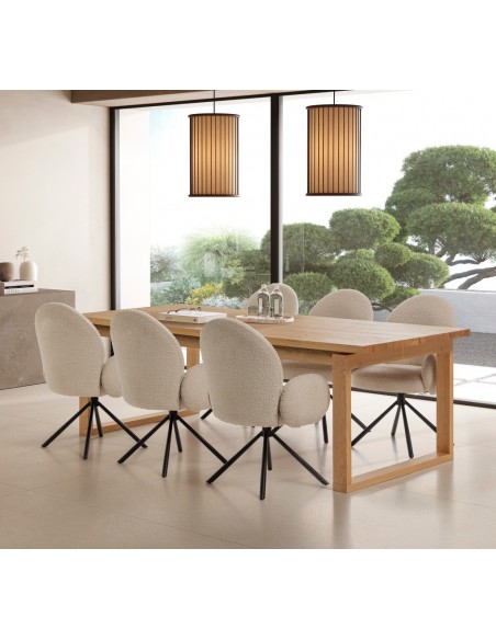 Mesa de diseño mediterráneo RINA 220 x 100 chapa roble