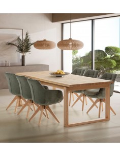 Mesa de diseño mediterráneo RINA 220 x 100 chapa roble 2