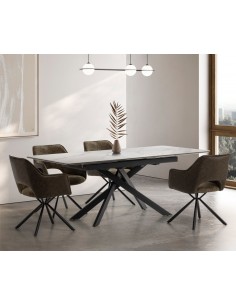 Mesa extensible porcelanico THEO 160(200) x 90, blanco... 2