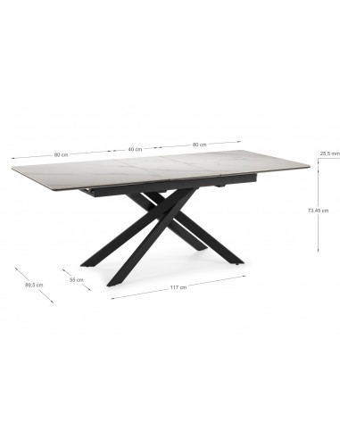 Mesa extensível em porcelânico THEO 160(200) x...